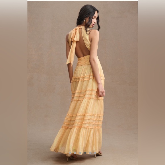 NWT BHLDN Anthropologie dress in yellow / gold - Picture 5 of 5